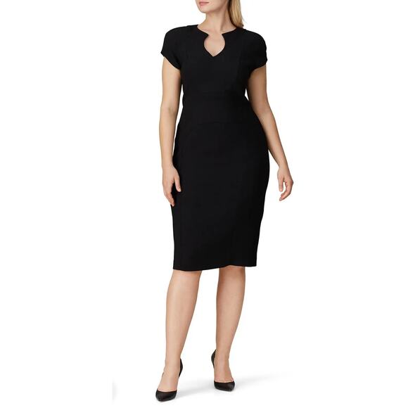 Black Halo Dresses & Skirts - Black Halo size 8 Black Sheath Dress Gypsy Rose Mini Short Sleeves